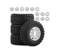 Pièces Rc pour Traxxas pour Slash pour ARRMA pour Senton 1/10 Pneus Jantes pour Véhicules Tout-Terrain Hexagone 12/14/17 Mm avec 3 Adaptateurs Voiture Camion RC(White,B)