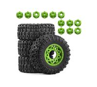 Pièces Rc pour Traxxas pour Slash pour ARRMA pour Senton 1/10 Pneus Jantes pour Véhicules Tout-Terrain Hexagone 12/14/17 Mm avec 3 Adaptateurs Voiture Camion RC(Green,A)
