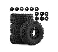 Pièces Rc pour Traxxas pour Slash pour ARRMA pour Senton 1/10 Pneus Jantes pour Véhicules Tout-Terrain Hexagone 12/14/17 Mm avec 3 Adaptateurs Voiture Camion RC(Black,B)