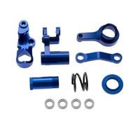 PièCes Rc Pour Traxxas Pour Slash Pour Rustler Pour Hoss Pour VXL 1/10 Direction Métal Biellettes Direction Servo À Biellettes Kit Protection 6845X Voiture RC Détachées(Blue)