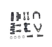 Pièces Rc pour WPL pour D12 1/10 Pièces Métalliques Fragiles pour Ensemble Coupelles Direction Bras Oscillant Accessoires pour Voiture Télécommandée(Black)