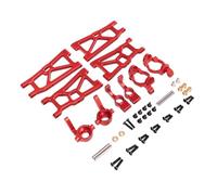 Pièces Rc Pour ZD Pour Racing DBX-10 1/10 Culbuteur Coupelle Direction Ensemble De 5 Pièces Télécommande Voiture Métal Mise À Niveau Pièces Accessoires Remplacement Utilisation(Red)