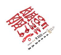 Pièces Rc Pour ZD Pour Racing DBX-10 1/10 Culbuteur Métal Coupelle Direction Ensemble Direction Ensemble 6 Pièces Pièces Mise Niveau Voiture RC Utilisation Remplacement(Red)