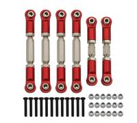 Pièces Rechange pour Arrma pour Granite pour SENTON 1/10 Ensemble Maillons Biellette Direction en Métal Télécommande RC Pièces De Mise À Niveau Voiture Accessoires Remplacement(Red,1set)