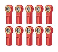 Pièces Rechange pour AXIAL pour SCX10 D90 D110 pour Tamiya CC01 pour Course 1/10 10 Pièces Biellettes De Direction en Aluminium M3 Et Rotule Voiture RC sur pour Circuit(Red)