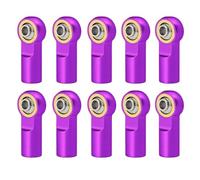 Pièces Rechange pour AXIAL pour SCX10 D90 D110 pour Tamiya CC01 pour Course 1/10 10 Pièces Biellettes De Direction en Aluminium M3 Et Rotule Voiture RC sur pour Circuit(Purple)
