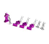 Pièces Rechange pour Axial pour SCX10 pour TRX4 1/8 1/10 4 Pièces en Aluminium Type R Corps De Coque Clips Fixes Accessoires De Voiture RC(Purple)