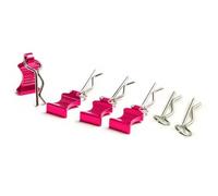 Pièces Rechange pour Axial pour SCX10 pour TRX4 1/8 1/10 4 Pièces en Aluminium Type R Corps De Coque Clips Fixes Accessoires De Voiture RC(Rose Red)