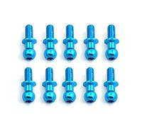 Pièces Rechange pour Tamiya pour TT01 pour TT02 pour Sakura D5 1/10 10 Pièces Vis À Tête Sphérique Hexagonale en Métal M3 Pièces Rechange Universelles pour Voiture Drift RC(Blue)