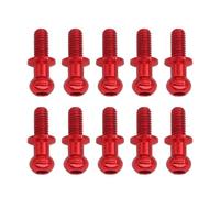 Pièces Rechange pour Tamiya pour TT01 pour TT02 pour Sakura D5 1/10 10 Pièces Vis À Tête Sphérique Hexagonale M3 en Métal Pièces Détachées pour Voiture De Drift RC(Red)
