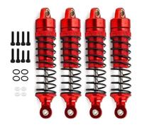 Pièces Rechange pour Traxxas pour LaTrax pour Teton pour Desert pour Prerunner SST 1/18 4 Pièces Amortisseurs Avant Arrière Métal Mise Niveau pour Camion Voiture Télécommandés(Red)