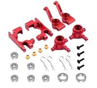 Pièces Rechange Pour Traxxas Pour Slash 4WD Pour VXL 1/10 Blocs De Direction En Métal Blocs De Roulettes Pour Porte-essieux De Fusée Pièces De Mise À Niveau De Voiture RC Accessoires(Red)