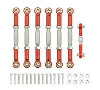 Pièces Rechange Pour Traxxas Pour Slash 4X4 Pour VXL 2WD Pour Rustler Pour Stampede Pour Hoss 1/10 Tendeurs En Métal Ensemble Liaison Biellette Carrossage Pièces Mise À Niveau Voiture RC(Red)