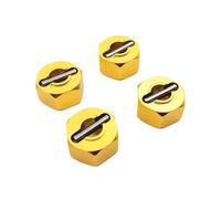 Pièces Rechange pour Traxxas pour Slash 5803 1/10 1 Jeu Aluminium Adaptateur De Moyeu Hexagonal De Roue 12 Mm Épaisseur 7 Mm avec Goupilles 6869 Pièces De Mise À Niveau RC(Yellow)