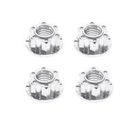 Pièces Rechange pour Traxxas pour Trx4 pour Trx6 pour HSP pour Axial pour SCX10 D90 D110 pour Slash 1/10 4 Pièces Écrous Blocage Roue M4 D'aluminium Voiture Radiocommandée(Silver)
