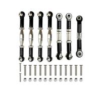 Pièces Rechange pour Wltoys 144001 144002 144010 124007 124016 124017 124019 Métal Ensemble Biellettes Direction Avant Arrière Servo Mise À Niveau Voitures Radiocommandées(Black)