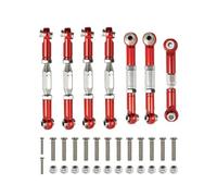 Pièces Rechange pour Wltoys 144001 144002 144010 124007 124016 124017 124019 Métal Ensemble Biellettes Direction Avant Arrière Servo Mise À Niveau Voitures Radiocommandées(Red)