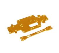 Pièces Rechange Pour Wltoys 284161 284010 284131 K989 K979 K969 1/28 RC, Pièce De Mise À Niveau De Voiture En Métal Pour Plaque Inférieure De Châssis Et Plaque De Deuxième Étage(Yellow)