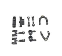 Pièces Rechange pour WPL D12 CNC Supérieur Inférieur Métal Coupelle Direction Bras Oscillant Ensemble D'accessoires Rotules Pièces pour Améliorations Voitures Radiocommandées(Black)