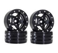 Pièces rechange RC Pour Axial Pour SCX10 Pour TRX4 Pour RGT Pour Redcat Tornado Hole Jantes Tout Pour Terrain Crawler Alliage 1.9 Roues À Pour Talon Métal RC Upgrade(Black)