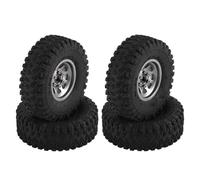 pièces Rechange RC pour Axial SCX24 AX24 pour Enduro24 pour Traxxas pour TRX4M pour FMS FCX24 1/18 1/24 Ensemble Pneus Roue Cuvette Profonde Beadlock 1,0" Pièces Mise Niveau Chenilles RC(Gray)