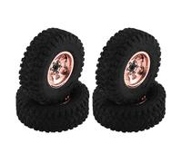 pièces Rechange RC pour Axial SCX24 AX24 pour Enduro24 pour Traxxas pour TRX4M pour FMS FCX24 1/18 1/24 Ensemble Pneus Roue Cuvette Profonde Beadlock 1,0" Pièces Mise Niveau Chenilles RC(Natural)
