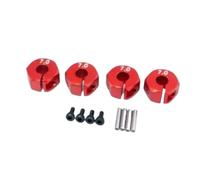 Pièces rechange RC Pour HSP Pour Tamiya Pour SCX10 4 Pièces Moyeux Hexagonaux Roue Camion À Chenilles Pour Slash 7 + 12 Mm Arbre Haute Charge Capacité Précision Anti Desserrage(Red)