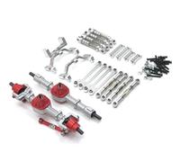 pièces Rechange RC pour MN98 99S pour MN D90 D91 D96 1/12 RC Car Parts Upgrade Ensemble D'essieu Avant Et Arrière Kit De Support D'amortisseur De Biellette De Direction Modification(Silver)
