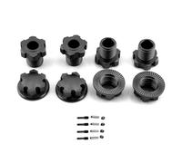 Pièces rechange RC Pour Traxxas Pour E-Revo 2.0 Pour Maxx Pour Sledge 1/8 1/10 Métal 17 Mm Cannelé Hexagone Roue Adaptateur Moyeu 8654 RC Voiture Pièces Mise À Niveau(Black)