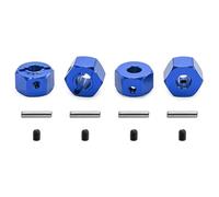 Pièces rechange RC Pour TRAXXAS Pour Mini For Maxx Monster Truck 4 Pièces Métal 12 Mm Hexagone De Roue Adaptateur Moyeu Voiture RC Mise À Niveau Accessoires(Blue)