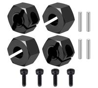 Pièces rechange RC Pour Traxxas Pour Mini Pour Maxx 2S 1/16 Alliage D'aluminium Hexagone Roue Adaptateurs Voiture RC Pièces Mise À Niveau(Black)