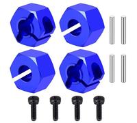 Pièces rechange RC Pour Traxxas Pour Mini Pour Maxx 2S 1/16 Alliage D'aluminium Hexagone Roue Adaptateurs Voiture RC Pièces Mise À Niveau(Blue)