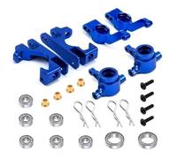 Pièces rechange RC Pour Traxxas Pour Slash 4X4 1/10 Direction En Aluminium Bloc Roulette Moyeu C Fusée Pour Porte Essieu Avec Roulement À Billes Pièces De Voiture Radiocommandée(Blue)