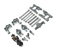 PièCes Rechange Rc Pour WLtoys 124006 12427 12427 12428 1/12 Voiture RC Kit Mise À Niveau Pièces Métalliques Pour Bras Oscillant C Pour Siège Coupelle Direction Tige Support Bras Servo(Dark Grey)