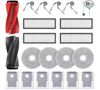 Pièces Rechange Roborock Qrevo Curv, Edge (S5V/S5A), P20 Pro - Set 22 Unités avec Double Brosse, 4 Serpillières et 6 Sacs