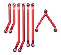 PièCes RéParation Rc Pour Axial Pour SCX24 90081 Pour Deadbolt AX00004 1/24 Aluminium Haut Dégagement Châssis Ensemble Liens RC Crawler Voiture Camion Modèle Pièces(Red)