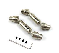 PièCes RéParation Rc Pour Henglong Pour WPL Ural B36 B16 C14 C24 B24 Pour MN D90 Pour MN99S 2 Pièces Camion Télécommande Voiture Métal Arbre De Transmission Avant Arrière(Silver)