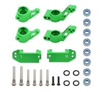 PièCes RéParation Rc Pour Traxxas 2WD Pour Slash Pour Stampede Pour Rustler 1/10 Bloc Roulette Avant Métal Blocs Direction Kit Supports D'essieu Arrière Pièces(Green)