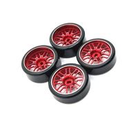 PièCes RéParation Rc Pour WLtoys 284010 284131 K989 K969 Pour MINI-Q Pour MINI-Z Pour MINI-D RC 1/28 Voiture Télécommandée Roues Métal Deux Pneus Étroits Larges(Red)