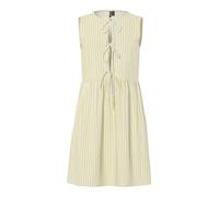 PIECES Robe d’été 'PCJolly' jaune clair / blanc, Taille 42