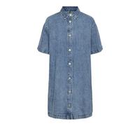 PIECES Robe en Jean Pckate SS - Forme A - pour Femme, Bleu Jeans Clair, M