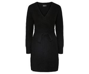 Pieces Robe Pcellen Ls Wrap Knit Dress Noos BC, Noir, M