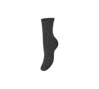 PIECES Femme Pcsebby Glitter Long 1 Pack Socks Noos Chaussettes, Noir/détails : Silver Lurex, Taille Unique EU