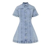 PIECES Shape Dress Robe en Denim Pcsilke en Forme de A, Bleu Jeans Clair, S Femmes