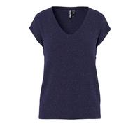Pieces T-shirt 'Billo' – bleu marine/argent – Taille M