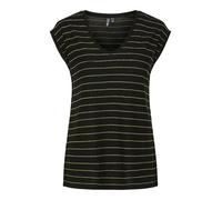 Pieces Tee Pcbillo T-Shirt Lurex Stripes Noos BC, Noir, S Femmes