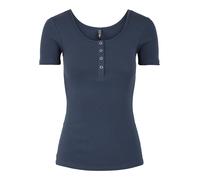PIECES Pckitte Ss Top Noos Bc Femme T-shirt, Bleu Gris, XS