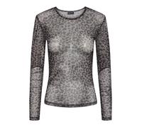 Pieces Top femme Pcninni LS Mesh Noos BC – Noir/imprimé léopard – Taille S