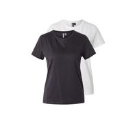 PIECES T-shirt noir / blanc, Taille S