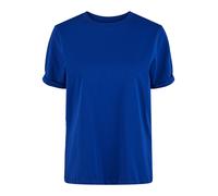 PIECES Pcria Ss Fold Up Solid Tee Noos Bc Femme T-shirt, Bleu Mazarine., M